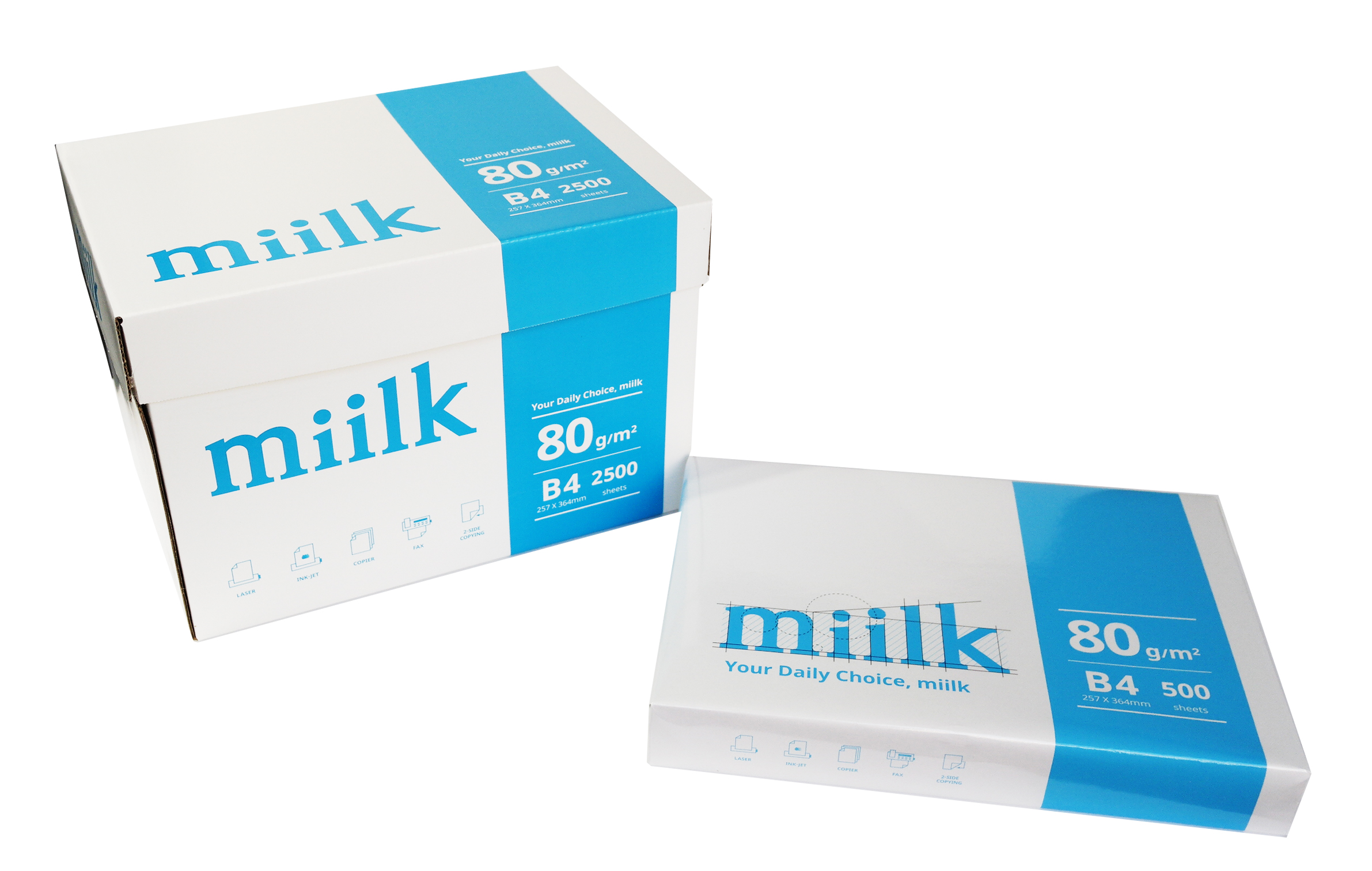 밀크 80g B4 1박스 2500매  *B4용지 입니다*
